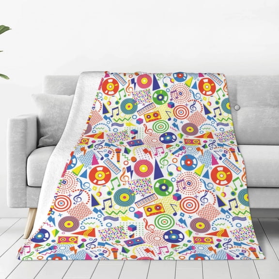 Vsdgher Retro Musi Disco Ultra-Soft Micro flannel Blanket Throw Blankets for Couch Sofa, Bed (4 sizes)-40"x30"