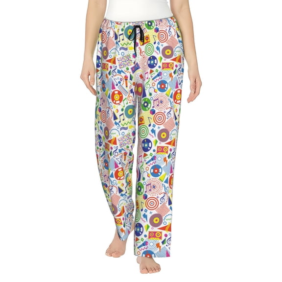 Vsdgher Retro Musi Disco Women’s Womens Pajama Pants, Lounge Wide Leg PantsLounge Pants,Sleep Bottoms, Lounge for Women-Medium