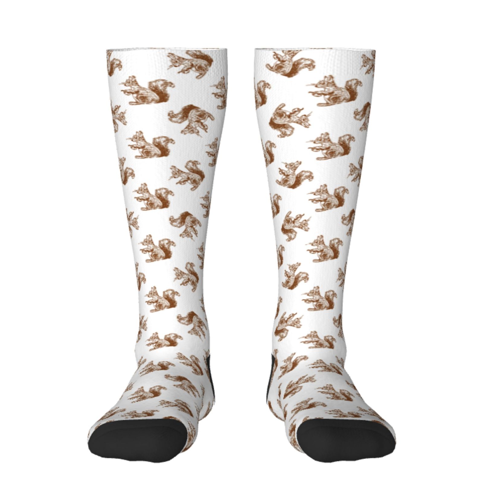 Vsdgher Retro Squirrel Print Thigh High Socks Extra Long Stretchy Sock ...