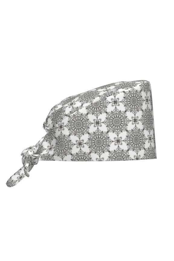 Retro sketch flower lines Men Women Adjustable Cap Working Hat Tie Back Cap, Work Cap