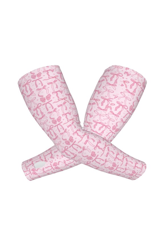 Ribbon Bow Pattern Cooling Arm Sleeves for Men & Women, Breathable, UV Sun Protection, Sports Arm Sleeves for Women, Men & Youth