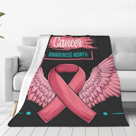 Vsdgher Ribbon With Angel Wings Ultra-Soft Micro flannel Blanket Throw Blankets for Couch Sofa, Bed (4 sizes)-50"x40"