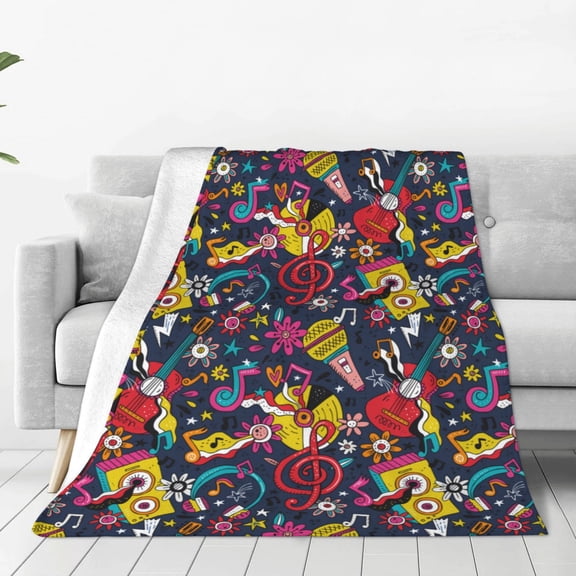 Vsdgher Rock Music Ultra-Soft Micro flannel Blanket Throw Blankets for Couch Sofa, Bed (4 sizes)-40"x30"