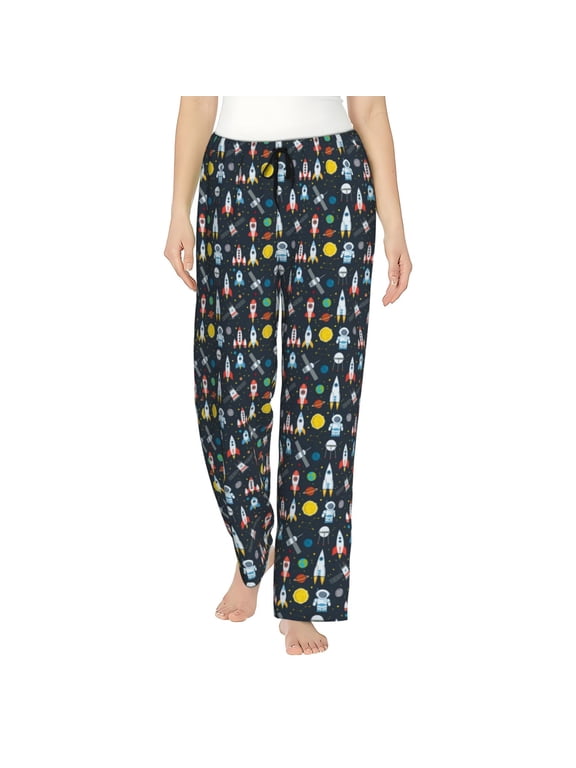 Rocket Space Women’s Womens Pajama Pants, Lounge Wide Leg PantsLounge Pants,Sleep Bottoms, Lounge for Women-XX-Large