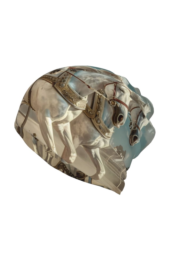 Roman Chariot Horse Race Slouchy Beanie Hat for Men/Women, Skull Cap Chemo Cap Night Sleeping Cap