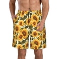 thumbnail image 1 of Vsdgher Romantic Elegant Sunflower Men's Beach Shorts, Surfing shorts, Swim trunks, Quick Dry Swim Trunks for Surfing Beach Fun -X-Large, 1 of 6