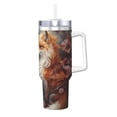 thumbnail image 1 of Vsdgher Romantic Flower Fox Couple Pattern 40 oz Tumbler with Handle and Straw Lid | Insulated Cup Reusable Stainless Steel Water Bottle Travel Mug | Gifts for Women Men Him Her, 1 of 8
