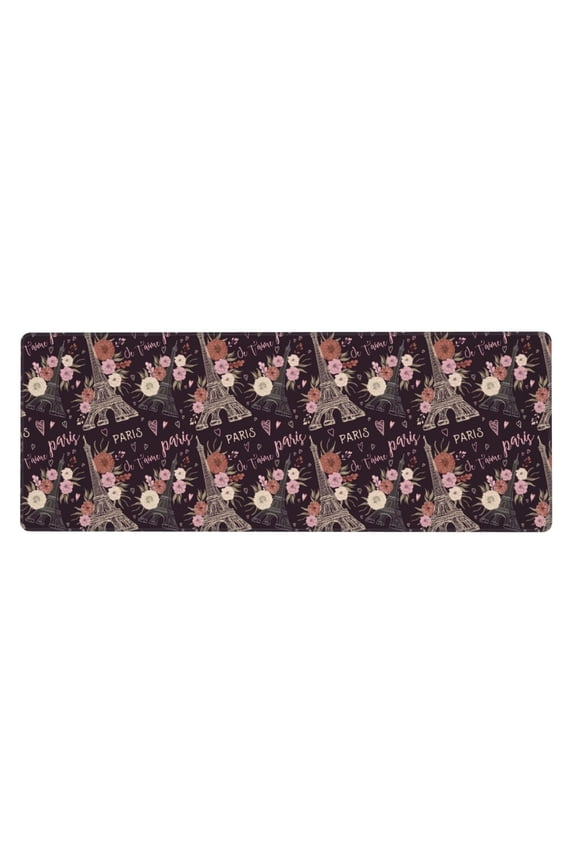 Romantic Paris for Mouse Pad with Stitched Edges,Desk mat for Laptop,Computer & PC, Wristing Pad for Gamer,Office & Home,12 x 31.5 in