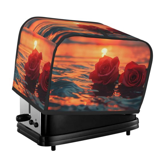 Vsdgher Romantic Roses Sunset Ocean 2 Slice Toaster Cover, Appliance Covers Toaster Cover Fits for Most Standard 2 slice Toasters