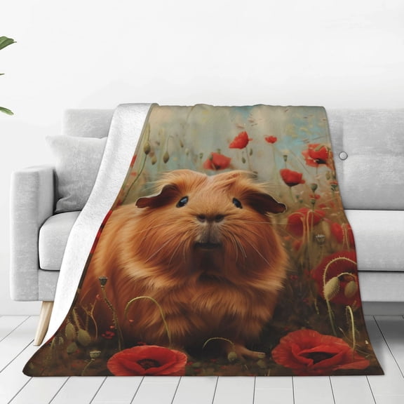 Vsdgher Rose Cute Guinea Pig Ultra-Soft Micro flannel Blanket Throw Blankets for Couch Sofa, Bed (4 sizes)-40"x30"