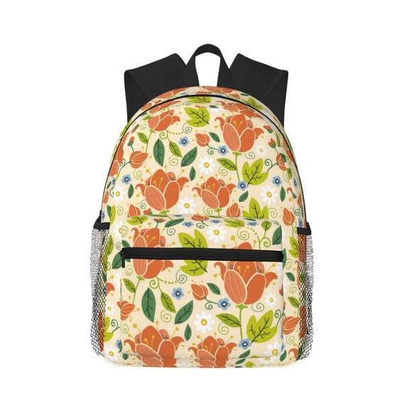 Vsdgher Rose Daisy Print Unisex Large Capacity Bookbag Schoolbag Casual Daypack for High School/College/Teens/Travel/Work