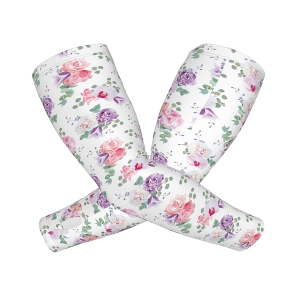 Vsdgher Rose Flower B Pattern Cooling Arm Sleeves for Men & Women, Breathable, UV Sun Protection, Sports Arm Sleeves for Women, Men & Youth