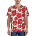 thumbnail image 1 of Vsdgher Rose Flowers Mens T-Shirts Baseball Vintage Fashionable Lightweight Casual Crew Neck Slim Fit with Long Sleeves-Medium, 1 of 7