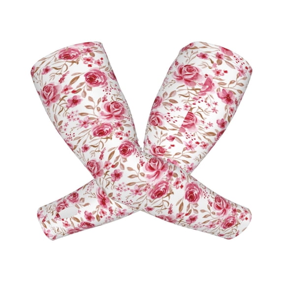 Vsdgher Rose Flowers Pattern Cooling Arm Sleeves for Men & Women, Breathable, UV Sun Protection, Sports Arm Sleeves for Women, Men & Youth