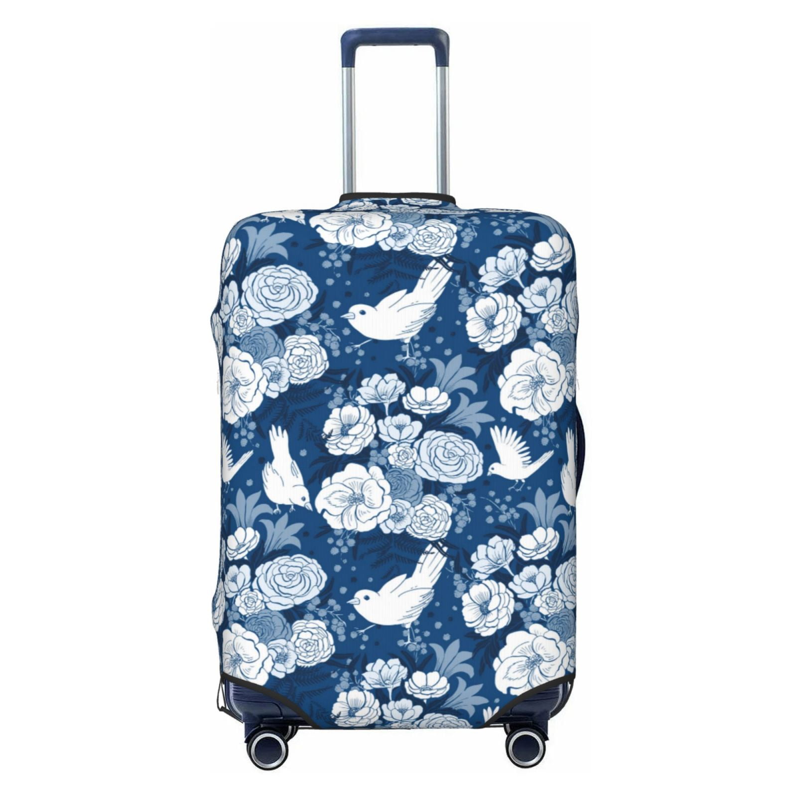 Heron Floral Pattern Print Luggage Cover Protector