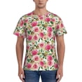 thumbnail image 1 of Vsdgher Rose Flowers Print Men's Dry Fit Mesh Athletic Shirts Moisture Wicking Tennis T-Shirt Tops, 1 of 9