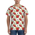 thumbnail image 1 of Vsdgher Rose Flowers Print Men's Dry Fit Mesh Athletic Shirts Moisture Wicking Tennis T-Shirt Tops, 1 of 9