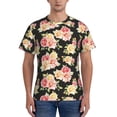 thumbnail image 1 of Vsdgher Rose Flowers Print Men's Dry Fit Mesh Athletic Shirts Moisture Wicking Tennis T-Shirt Tops, 1 of 9