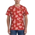 thumbnail image 1 of Vsdgher Rose Flowers Print Men's Dry Fit Mesh Athletic Shirts Moisture Wicking Tennis T-Shirt Tops, 1 of 9