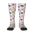 thumbnail image 1 of Vsdgher Rose Flowers Print Thigh High Socks Extra Long Stretchy Sock Women Over Knee High Opaque Stocking Daily Wear, 1 of 8