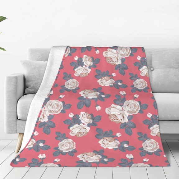 Vsdgher Rose Flowers Ultra-Soft Micro flannel Blanket Throw Blankets for Couch Sofa, Bed (4 sizes)-50"x40"