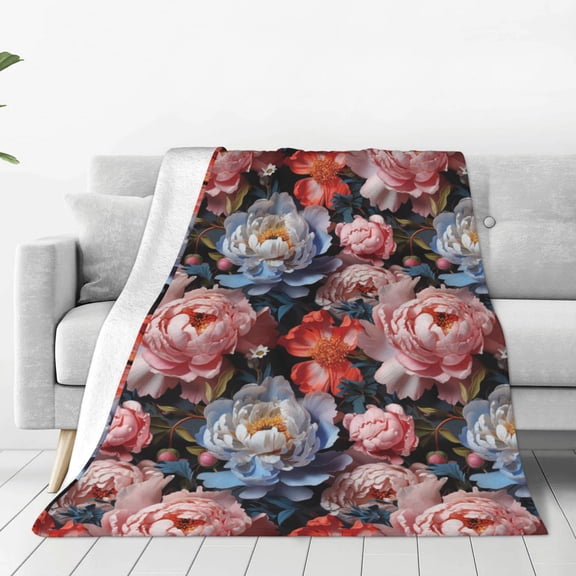 Vsdgher Rose Flowers Ultra-Soft Micro flannel Blanket Throw Blankets for Couch Sofa, Bed (4 sizes)-60"x50"