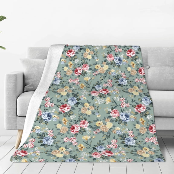Vsdgher Rose Flowers Ultra-Soft Micro flannel Blanket Throw Blankets for Couch Sofa, Bed (4 sizes)-80"x60"