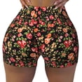 thumbnail image 1 of Vsdgher Rose Flowers print Workout Shorts for Women Seamless Soft Smooth Gym Yoga Scrunch Active Exercise Fitness Shorts, 1 of 1