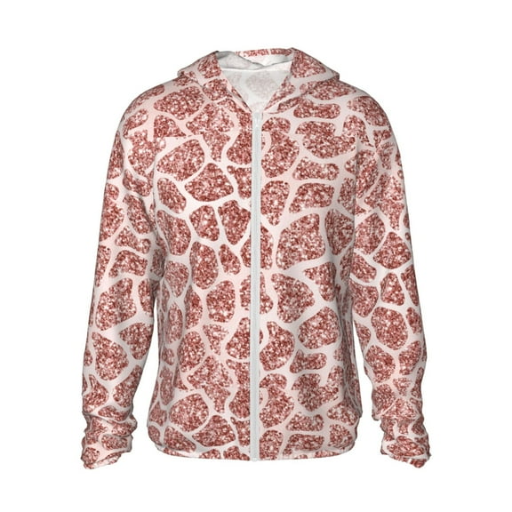 Vsdgher Rose Gold Abstract Spots Print Adult Hoodie Shirts Rash Guard for Men Women,Long Sleeve Sun Protection Fishing Shirts for Athletic Running Swim-Large