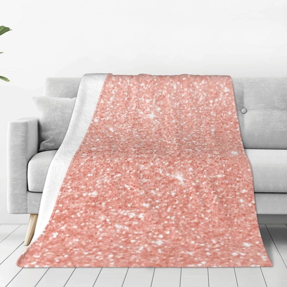 Vsdgher Rose Gold Glitter Ultra-Soft Micro flannel Blanket Throw Blankets for Couch Sofa, Bed (4 sizes)-60"x50"