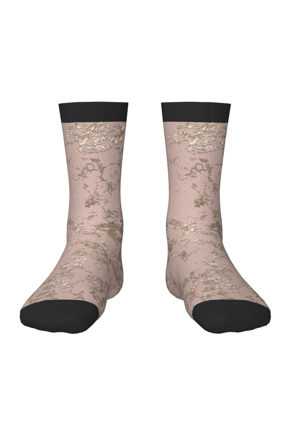 Rose Gold Marble Texture Pattern Kids Socks Boys Girl Crew Athletic Half Sport Running Breathable Socks Lightweight Stretch Crew Socks