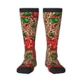 thumbnail image 1 of Vsdgher Rose Mix Leopard 1 Print Thigh High Socks Extra Long Stretchy Sock Women Over Knee High Opaque Stocking Daily Wear, 1 of 5