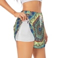 thumbnail image 1 of Vsdgher Round Mandala1 Print Women's Running Double Layer Shorts High Waisted with Pockets Elastic Yoga Workout Athletic Gym Sports, 1 of 8