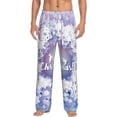 thumbnail image 1 of Vsdgher Round Snow Merry Christmas Print Mens Pajama Pants Sleep & Lounge Pants, PJ Bottoms With elastic waistb and Pockets, 1 of 5