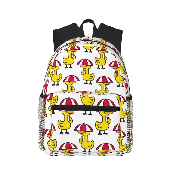 Vsdgher Rubber Duck Chicken Bird Unisex Large Capacity Bookbag, Schoolbag, Casual Daypack for High School, College, Teens, Travel, Work