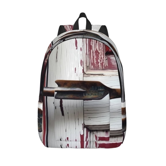Vsdgher Rustic Door Handle Closeup Print Canvas Backpack Travel Rucksack Unisex Knapsack 15.7/17.7Inch Laptop Backpack for Work,College -Small
