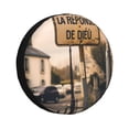thumbnail image 1 of Vsdgher Rustic French Signpost for Spare Tire Cover, Tire Wheel Protector Wheel Cover Fit for Truck,Trailer,RV,SUV,Camper and Most Vehicle-17 inch, 1 of 6