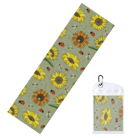 Vsdgher Sage Green With Sunflowers Cooling Towel (40"x12"), Soft Breathable Chilly Towel, Ice Towel, Microfiber Towel for Sport, Workout & More Activities