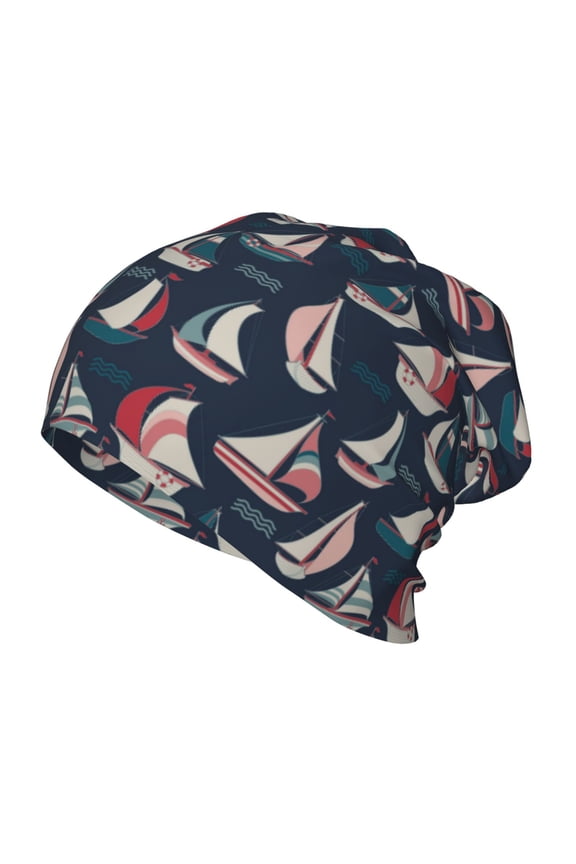 Sailboat And Wave Toddler Beanie Baby Boys Girls Beanies Kids Winter Hats Children Knit Warm Caps