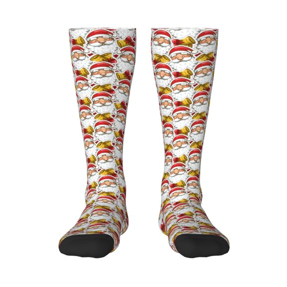 Vsdgher Santa Claus bells Knee Socks, High Socks Long Stretchy Sock Women Knee High Stocking, Long Socks for Women
