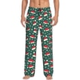 thumbnail image 1 of Vsdgher Santa Hat Joy Green Festive Mens Pajama Pants Sleep & Lounge Pants, PJ Pants-Small, 1 of 6