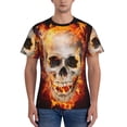 thumbnail image 1 of Vsdgher Satanic Skull Print Men's Dry Fit Mesh Athletic Shirts Moisture Wicking Tennis T-Shirt Tops, 1 of 1