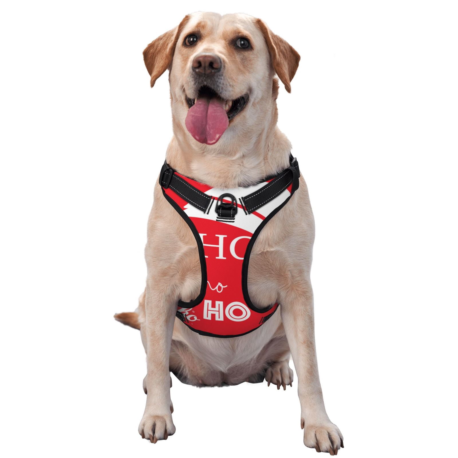 Vsdgher Saying Ho Ho Ho Dog Harness, No-Pull Pet Harness, Dog Vest, Pet Vest for Small to Large Dogs-Medium