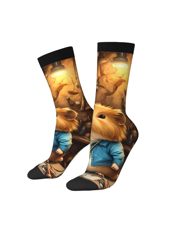 Scientist Guinea Pig Crew Socks for Men & Women, Breathable Casual Athletic Ankle Socks