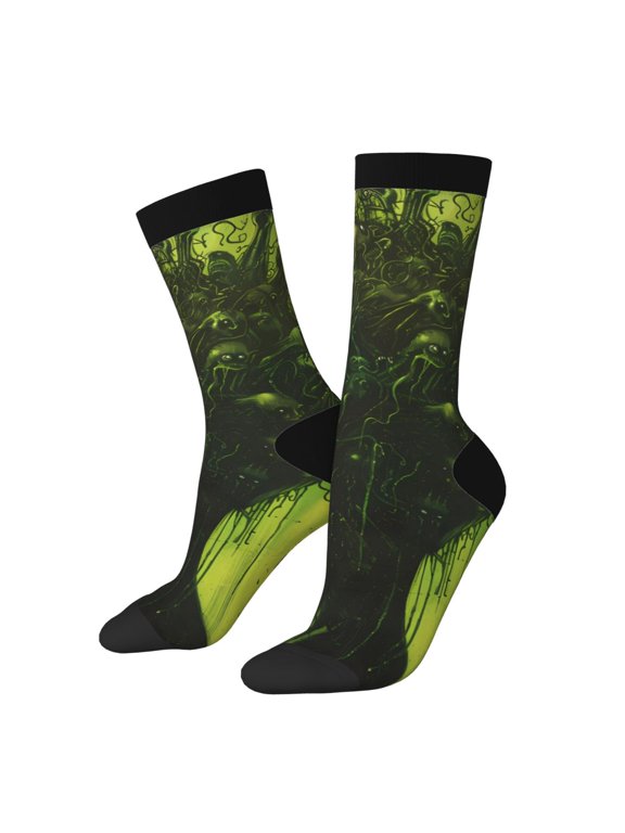 Screaming Horror Art Crew Socks for Men & Women, Breathable Casual Athletic Ankle Socks