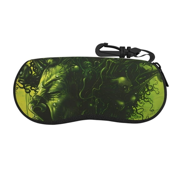 Vsdgher Screaming Horror Art Sunglasses Soft Case Neoprene Zipper Eyeglass Case, Zipper Portable Spectacle Cases for Men Women