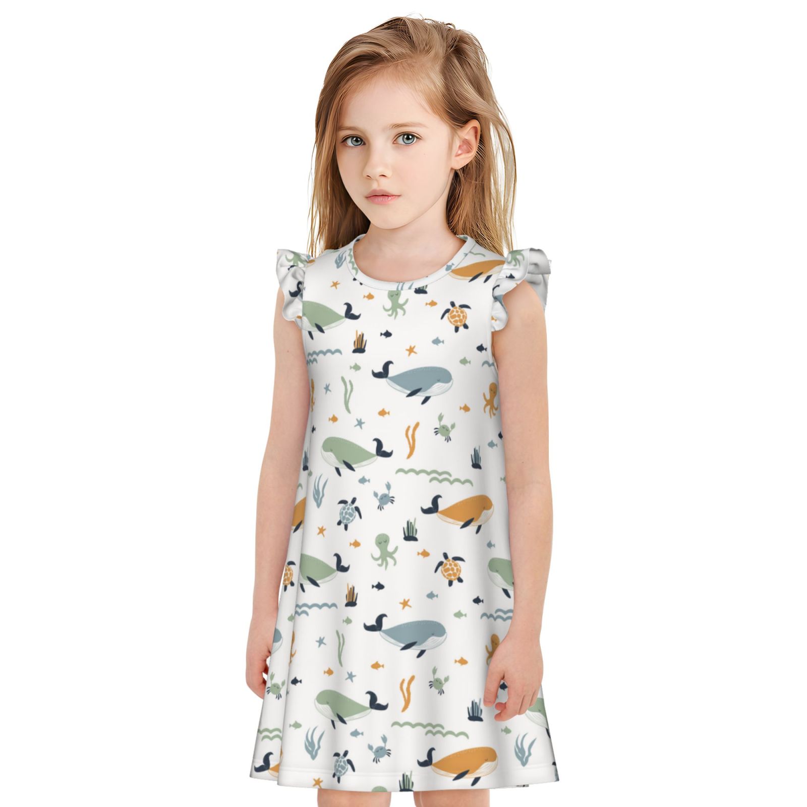 Sleepy Tigers Dress - Aqua
