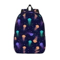thumbnail image 1 of Vsdgher Sea Jellyfish Print Canvas Backpack Travel Rucksack Unisex Knapsack 15.7/17.7Inch Laptop Backpack for Work,College -Medium, 1 of 5