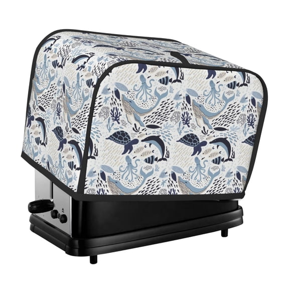 Vsdgher Sea Life Elements 2 Slice Toaster Cover, Appliance Covers Toaster Cover Fits for Most Standard 2 slice Toasters