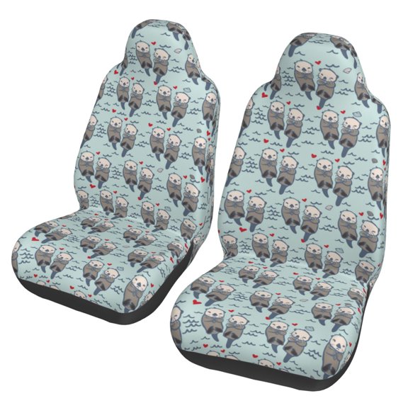 Vsdgher Sea Otter Automotive Seat Covers for Cars Trucks and SUVs Car Seat Covers for Truck Seat Protectors Set of 2